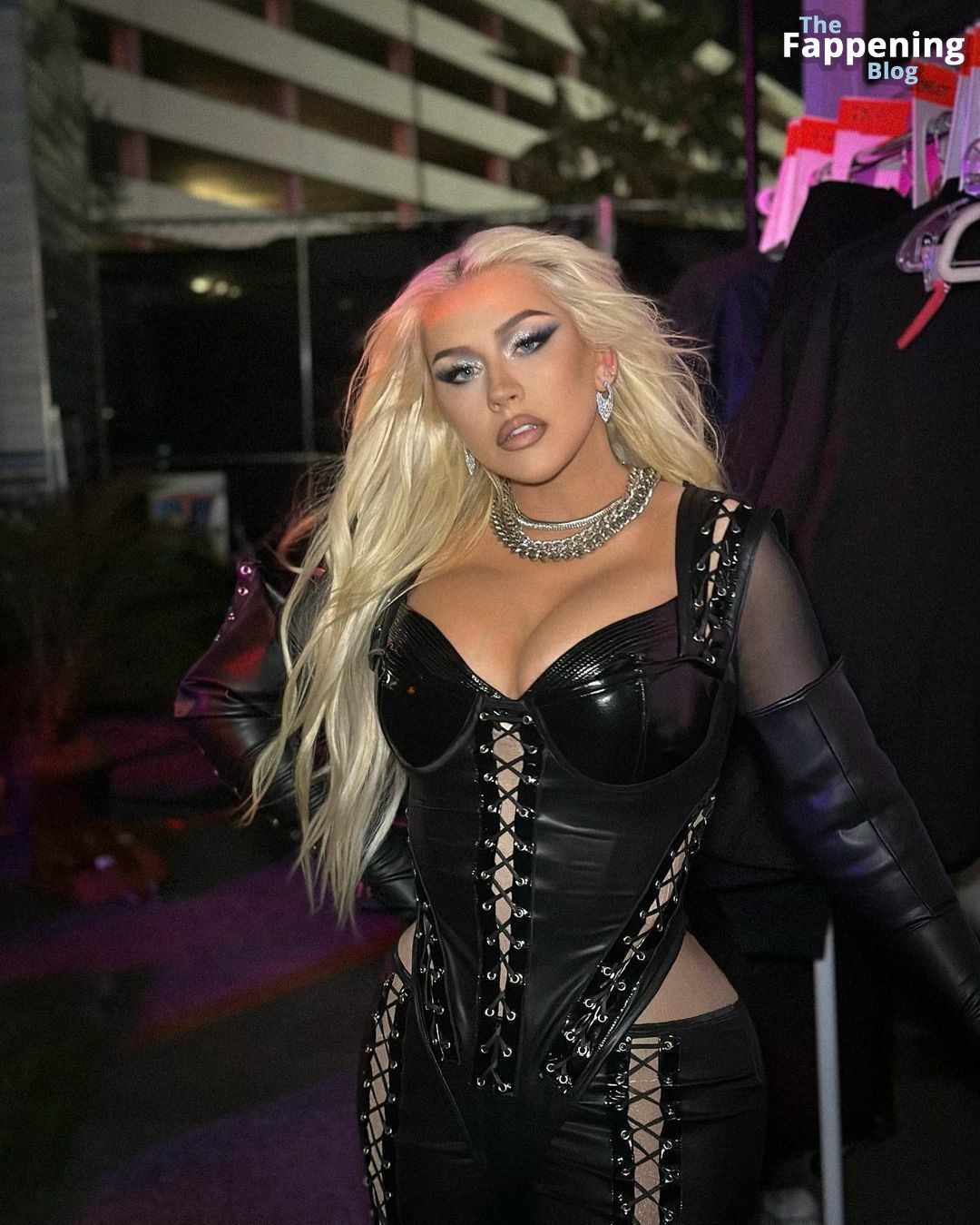 Christina Aguilera Rocks Her Black Leather Outfit 10 Photos.jpg