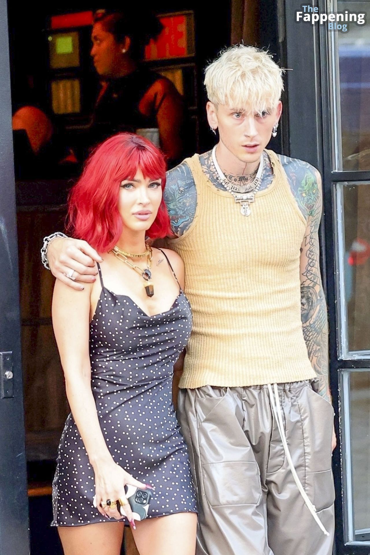 Megan Fox Machine Gun Kelly Walk Arm in Arm Leaving Soho.jpg