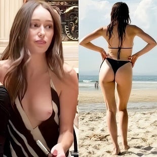Alycia Debnam-Carey Nude Tit Slip And Ass Cheeks In France