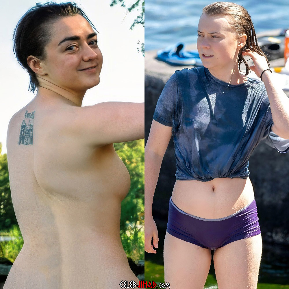 Maisie Williams nude side boob