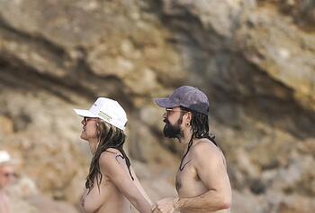 Heidi Klum nude on a beach