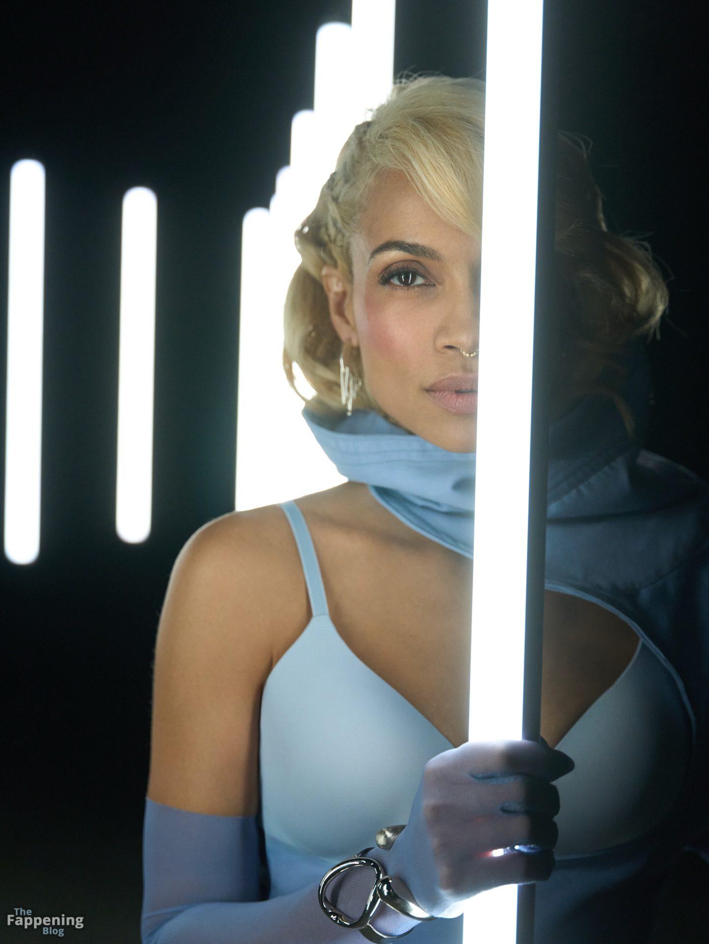 Rosario Dawson Poses in a Blue Bra from EBY 7.jpg