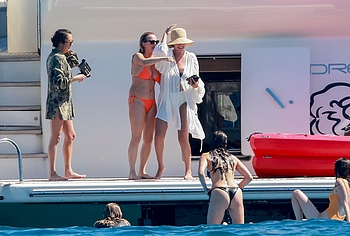 Nina Dobrev Relaxing With Selena Gomez in Bikini