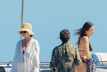 Nina Dobrev Relaxing With Selena Gomez in Bikini