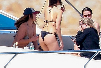Nina Dobrev Relaxing With Selena Gomez in Bikini