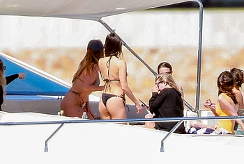 Nina Dobrev Relaxing With Selena Gomez in Bikini