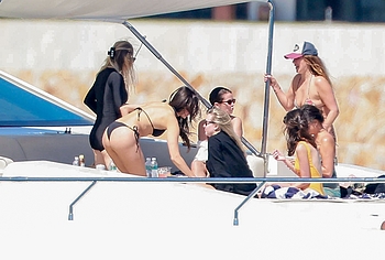Nina Dobrev Relaxing With Selena Gomez in Bikini