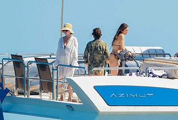 Nina Dobrev Relaxing With Selena Gomez in Bikini