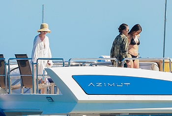 Nina Dobrev Relaxing With Selena Gomez in Bikini