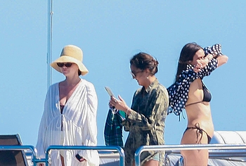 Nina Dobrev Relaxing With Selena Gomez in Bikini