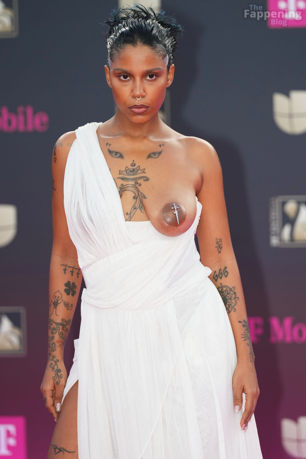 Tokischa Flashes Her Boob at Premio Lo Nuestro in Miami.jpg