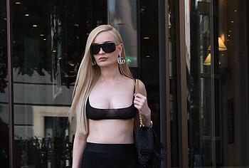 Kim Petras Nip Slip And See Through Public Photos