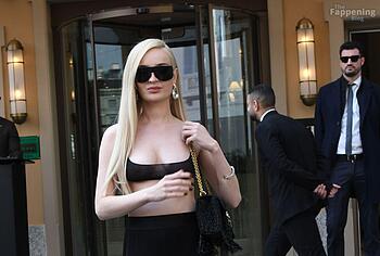 Kim Petras Nip Slip And See Through Public Photos