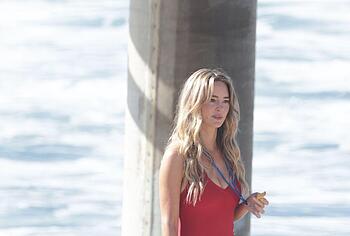 Hassie Harrison Exposed Tits Tight Bum During Baywatch Reboot
