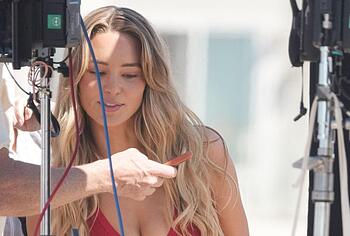 Hassie Harrison Exposed Tits Tight Bum During Baywatch Reboot